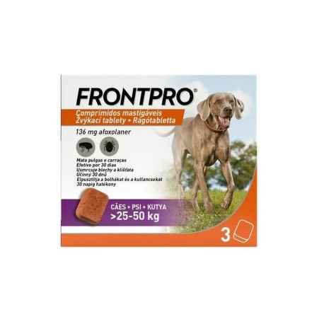 FRONTPRO Compresse masticabili antiparassitarie per cani (25-50 kg) 3 compresse