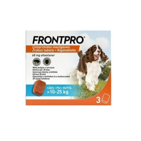 FRONTPRO Compresse masticabili antiparassitarie per cani (10-25 kg) 3 compresse