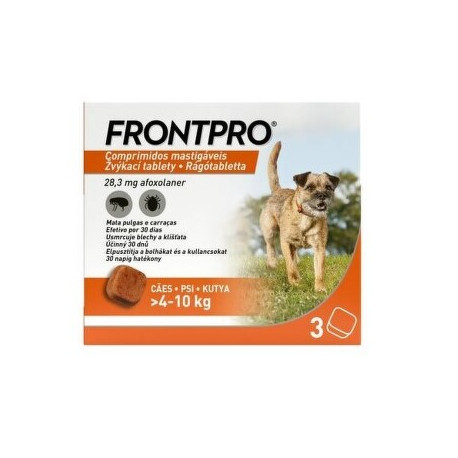 FRONTPRO Compresse masticabili antiparassitarie per cani (4-10 kg) 3 compresse