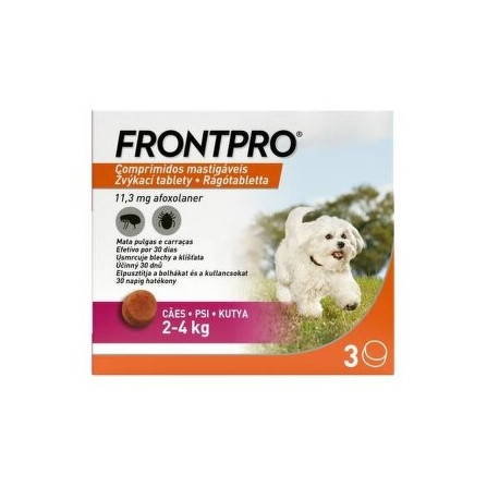 FRONTPRO Compresse masticabili antiparassitarie per cani (2-4 kg) 3 compresse